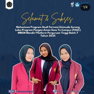 Mahasiswa Farmasi lolos PGAC MBKM Mandiri Platform PT Batch 7 Tahun 2025